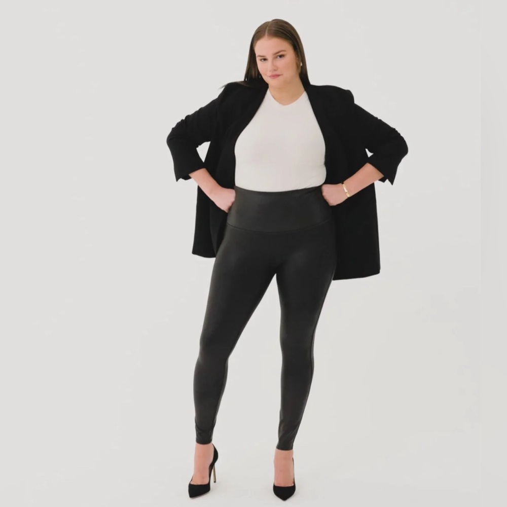 Spanx Faux Leather Leggings in Black.